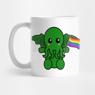 Cthulhu with an LGBTQ flag Mug